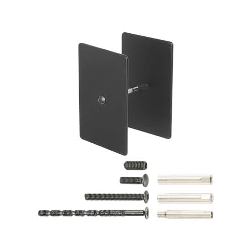 PATIKIL Door Hole Cover Plate 3-1/8x2 Inch Stainless Steel Rectangle Deadbolt Knob Hole Repair Fits Doors 1-3/16" to 4-3/4" Thick for Hole Filling Decoration, Black