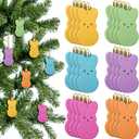 24 Pcs Easter Bunny Ornaments - Hanging Decorations for Easter Tree, Mini Bunny Spring Cute Decor, Colorful Peeps Bunny Tree Ornaments & Party Favors for Home Easter Decorations