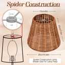 Empire Natural Rattan Spider Boho Lamp Shade Handwoven Indonesian Rattan, Large Wicker Woven Lampshade for Table & Floor Lamps, Boho Decor(5.9" Top × 9.8" Bottom × 7.9" Slant)