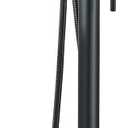 YAGATAP Freestanding Bathtub Faucet Floor Mount Tub Filler Matte Black High Flow Shower Faucets with Handheld Shower Mixer Taps Swivel Spout