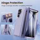 VEGO for Samsung Galaxy Z Fold 5 Case, with S Pen Holder [Hinge Protection][Built-in Screen Protector & Invisible Kickstand] Full Body Shockproof Anti-Slip Rugged Phone Cover for Z Fold 5 -Purple