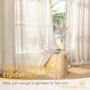 YoungsTex Oatmeal Linen Cafe Curtains 24 Inches Long - Small Half Drapes Semi Sheer with Rod Pocket Back Tab for Bathroom Farmhouse Kitchen Windows Over Sink 2 Panels, 29 X 24 Inch