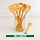 2 x Freshware Bamboo Wooden Utensils Set for Kitchen, 6-Piece, Wooden Spoons for Cooking, Cooking Utensils Set Includes Wood Spoons and Spatula, Utensil Sets for Kitchen Essentials