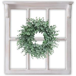 Sintosin Farmhouse Window Frames Wall Decor 29 X 30 Inch, Hanging Distressed White Rustic Rectangle Window Frame, Vintage Carved Wood Framed Wall Decor Living Room, Shabby Chic Home Decor