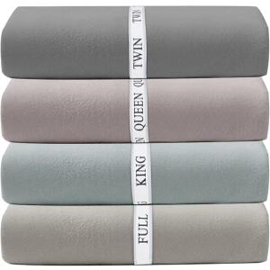 6 x Bed Sheet Organizer Bands,Sheet Organizer and Storage for Linen Closet -Bed Sheet Bands for Organizing-Sheet Labels for Bedding,Elastic Bands for Sheets,Bedding Sheet Keepers Straps(Queen 4PCs Pack)