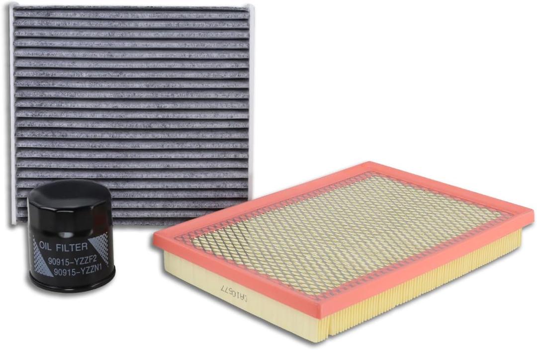 CA10677 Engine Air Filter & 90915-YZZF2 Oil Filters & CF10285 Cabin Air Filter Fit for 2013-2018 Toyota RAV4 2.5L Gas, 2012-2017 Camry Hybrid, 2010-2012 Lexus HS250H
