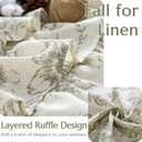 jinchan Ruffled Floral Valance Linen Shabby Chic Small Window Curtain 18 Inch Farmhouse Kitchen Valance for Bedroom Living Room Decor Cottage Rustic Window Treatments 1 Panel Green on Beige