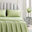 King Sheet Set 4 Piece - Ultra Soft Brushed Microfiber Damask Stripe Sheet Set - 17" Deep Pocket, Wrinkle-Free & Fade Resistant - Hotel Luxury Bedding (Stripe Sage Green Sheets)