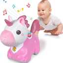 iPlay, iLearn Unicorn Baby Musical Toy, Infant Crawling Toys for 6-9 9-12 12-18 Month, Baby Tummy Time Toddler Musical Light Toy for Age 0-2, 1 Year Old Boys Girls 1st Birthday Gift - Unicorn