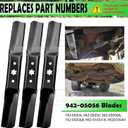 3 Pack 942-05056A Mower Blades with Nuts Replaces 942-05056, 742-05056A, 942-01054-H, 94201054H for Cub Cadet MTD Troy-Bilt Craftsman 54 Inch XT1 XT2 RZT L54 ZT1-54 ZT2-54 RZT 54 Tractors