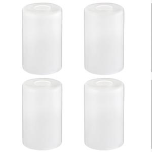 4 Pack White Frosted Glass Shades Replacement, 5.9in Height, 3.9in Diameter, 1.65in Fitter, Cylinder Glass Shade Covers Replacement Globe for Chandelier Pendant Wall Sconces Light Fixtures
