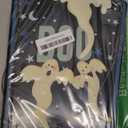 Joliyoou Halloween Yard Stake, 26.4" Solar Lighted Metal Tombstone with Glow in The Dark Ghosts, 18 LED Purple Lights Spooky Yard Sign for Outdoor Front Door Yard Lawn Garden Decors