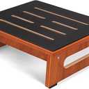 One Step Stool for Adults Seniors with Non-Slip Rubber Stepping Surface, Heavy Duty Wooden Step Stool with 450 LBS Capacity Bed Steps for High Beds, Bathroom, Bedroom, Kitchen & Kids Bedside Support