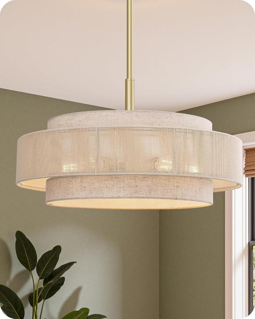 EDISHINE 24'' 5-Light Pendant Lights Kitchen Island, Boho Chandelier