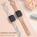 Odbeai Floral Engraved Band Compatible with Apple Watch Bands for Women 38mm 40mm 41mm 42mm 44mm 45mm 46mm 49mm,Soft Silicone Cute Sport Strap for iWatch Bands Women Series 11 10 9-1 SE Ultra1/2/3
