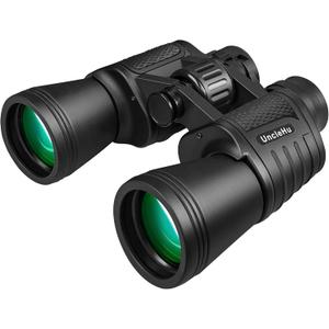UncleHu 20x50 High Power Binoculars for Adults with Low Light Night Vision, Compact Waterproof Binoculars for Bird Watching Hunting Travel Football Games Stargazing with Carrying Case and Strap (Black)
