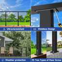 42" Level Drilled Cable Railing Post, Fixed Top Heavy-Duty Line With Flat Rubber Grommets, Stainless Steel T304 Matte Black Handrail for Indoor Outdoor Railing Kit System