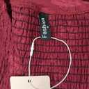 dowerme Maxi Dresses for Women 2026 Summer Ruffle Sleeve V Neck Smocked A Line Floral Boho Tiered Sundress Spring Outfit (Medium, Burgundy)