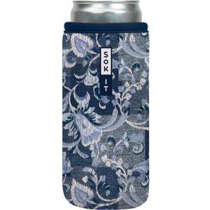 Sok It CanSok Sleeve for Beer & Soda Insulated Neoprene Cover (Paisley Patchwork, 12oz Slim Can Sleeve)