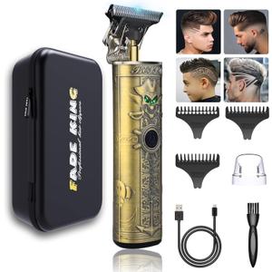 FADEKING Beard Trimmer for Men, Mes Hair Trimmer T-Blade Trimmer Cordless Rechargeable Edgers Clippers Haircut & Grooming Kit with Travel Storage Case