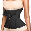 Lover-Beauty Waist Trainer for Women Tummy Control Workout Waist Cincher Corset Shapewear Body Shaper Zipper and Hooks (Large, Black)