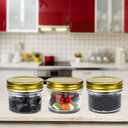 Encheng 4 oz Clear Glass Jars With Lids(Golden),Small Spice Jar For Herb,Jelly,Jams,Wide Mouth Manson Jars Canning Jar For Kitchen Storage 40 Pack