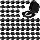 Sherr 120 Pcs Dental Retainer Case with Holes Black Denture Case/Mouth Guard Container/False Teeth Container/Multicolored Retainer Holder for Travel Office Home