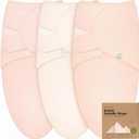 3-Pack Organic Baby Swaddle Sleep Sacks - Swaddles for Newborns, Infant 0-3 Months, Baby Girls, Boys, Soft & Snug Newborn Sleep Sack, Nursery Swaddling Blankets (Angelic)