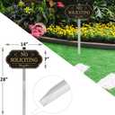 Heavy Duty No Soliciting Sign for House - All Metal Construction No Soliciting Yard Sign - 14" x 7" - Aluminum - with 28" Stake (Gold)