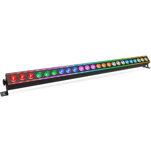LED Stage Wash Light Bar: Dual-Row Pixel LED Strip Flanked with RGBW Beam - 120W 24LED 4IN1 RGBW Color Changing - DMX Control by DJ Party Planner Uplight for Events Wedding Music Show Band Performance