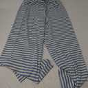 Women Y2k Striped Long Pants Bow Tie Side Slit Wide Leg Lounge Pants Gingham Bottom Plaid Checkered Sweatpants, M