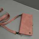 for Wallet Case Compatible with Samsumg Galaxy S24 Plus Multi-Function Detachable 2 in 1 Magnetic Phone Case Wallet,Flip Strap Zipper Card Holder Phone Case with Shoulder Straps (Pink)