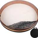 Ocean Drum 20 inch Large Size Goatskin Wave Drum with Beads, Bag, Sound Healing Instrument for Yoga Meditation Relaxation Sound Bath