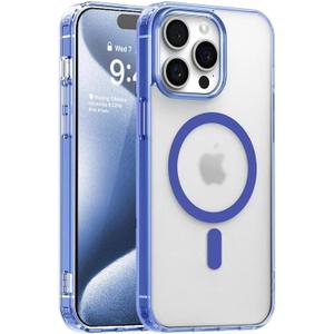 Magnetic Case for iPhone 12 Pro Max Compatible with MagSafe & MIL-Grade Protection, Not Yellowing, Scratch-Resistant, Translucent Matte Slim Phone Cover for iPhone 12 Pro Max-Frosted Blue