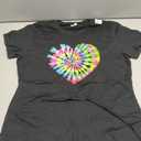 Tie Dye Valentines Colorful Hearts Day Men Women Kids T-Shirt (Black, L)