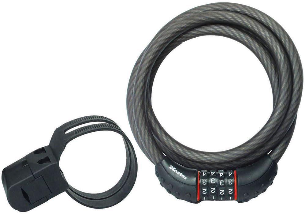 Master Lock Cable Lock, Set Your Own Combination Bike Lock, 6 ft. Long, Black, 8122D