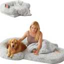 Foldable Human Dog Bed for Adult, Orthopedic Memory Foam Large Pet Sofa, Washable Dog Couch with Removable Waterproof Cover, Sofa Bed for Adults Pets and Families, 74.8''x43.3''x11.81''