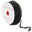 Stockroom Plus Plastic Chain - 100 ft, Black Plastic Chain Links - Safety Barrier for Fence, Driveway, Parking Lot & Gate