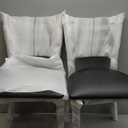 EMMA + OLIVER 2 Pack Black Ladder Back Metal Restaurant Chair - Black Vinyl Seat