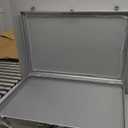 2 Pcs Card Show Display Case Trade Show Display Case Sport Aluminum Glass Table Top Portable Box with Clear Acrylic Showcase with Lock for Jewelry Craft Collect (34 x 22 x 3 Inch, Silver)