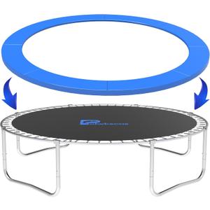 Trampoline Pad, 10ft 12ft 14ft Trampoline Replacement Safety Pad, Waterproof and Tear-Resistant Safety Spring Cover Round Frame Pad, No Hole for Pole, Trampoline Pad Replacement (Blue)