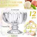 Mumufy 12 Pcs 4 oz Tulip Footed Small Dessert Cups Set Clear Glass Dessert Bowls Mini Ice Cream Sundae Bowls Serving Trifle Dish Cute Parfait Glasses for Fruit Salad Cocktail Condiment Holiday Party