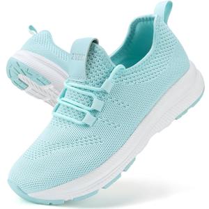 ZYEN Wide Toe Box Shoes Women Non-Slip Ultra Light Running Sneakers Extra Wide Feet Arch Support Walking Shoes Tennis Diabetes Breathable Gym Workouts 8813 Mint Tint 38