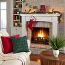 Tosleo Christmas Throw Pillow Covers 18x18 Set of 2 Christmas Decoration Xmas Snowflake Pillow Covers Soft Plush Faux Wool Jacquard Pillowcases Holiday Festivals Winter Home Decor, Dark Green