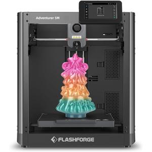 FLASHFORGE Adventurer 5M 3D Printer, 600mm/s High-Speed, 1 Click Fully Auto Leveling, Upgraded Direct extruder Quick Detachable 280°C Nozzle, Dual-Sided PEI Coating Plate, Print Size 220x220x220mm