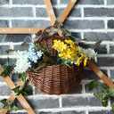 JJSQYLAN JJSQ Handmade Woven Wicker Hanging Storage Basket, Wall Decorations for Home Garden Wedding, Brown, 14.211.84.7 inch