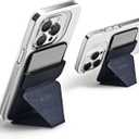 MOFT MagSafe Wallet for iPhone 15/14/13/12 Series, Strong Magnetic Phone Card Holder Fit 2 Cards & 3 Viewing Angles & Stain-Resistant Vegan Leather Phone Stand, Oxford Blue