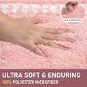Pink Bathroom Rugs 18x24, Non Slip Washable Bath Mats,Super Soft Microfiber Bathroom Mats, Plush Fluffy Absorbent Bath Rugs for Sink Tub Basin Shower Floor