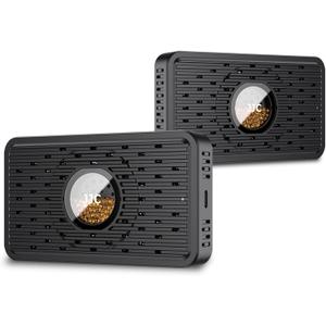 2-Pack Reusable Desiccant Dehumidifier with 70g Silica Gel, Portable Moisture Absorber for Gun Safe, Camera Lens Electronic Dry Cabinet, 3D Printer Filaments Storage & Guitar Bag, USB-C Charging