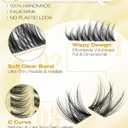 Short Lash Clusters Kit 8-12MM Natural Eyelash Clusters Wispy Cluster Lash Extensions Kit Clear Band Cluster Eyelash Extensions with Bond and Seal (C Curve, 132PCS)